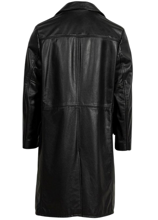 Black leather coat 