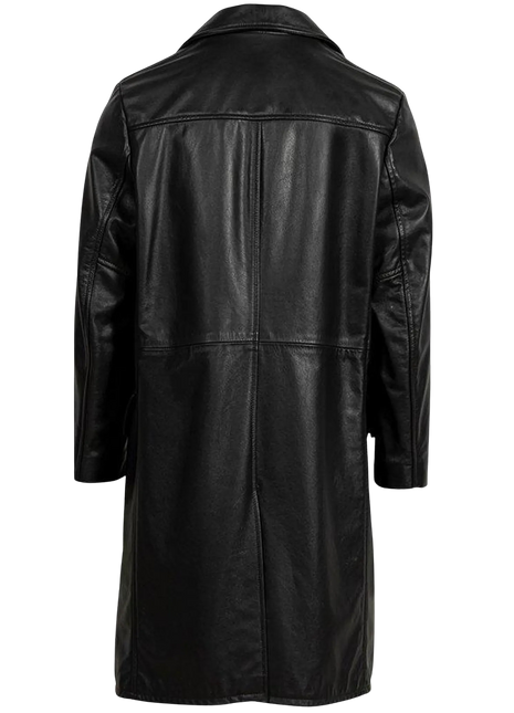 Black leather coat 
