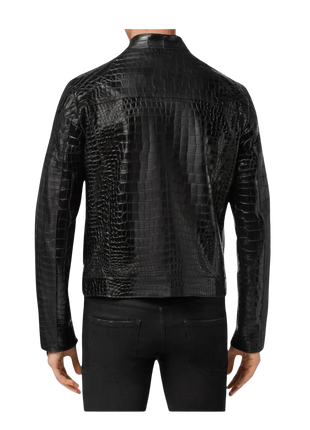 Black textured jacket on a mannequin 