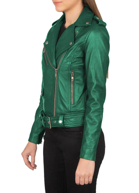 Women's Real Emerald Green Leather Jacket