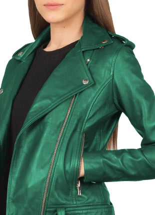 Women's Real Emerald Green Leather Jacket