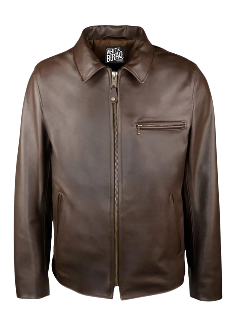 Brown leather jacket 