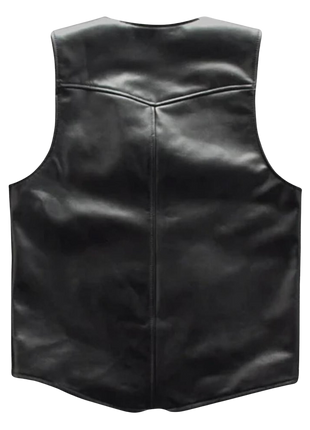 Black leather vest 