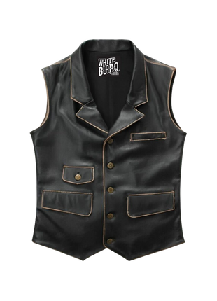 Black Motorcycle Biker Vest