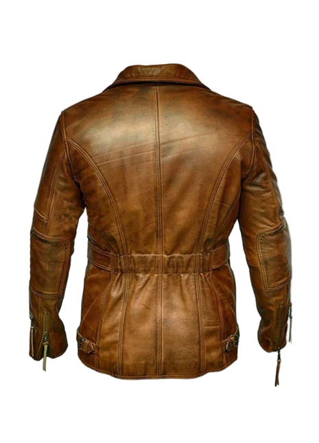 Brown leather jacket 