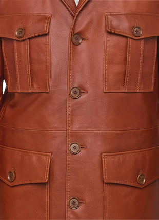 Men’s Brown Leather Safari Jacket