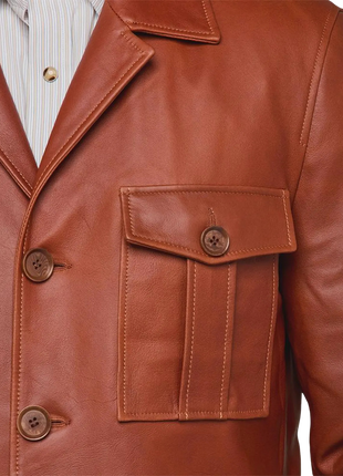 Men’s Brown Leather Safari Jacket