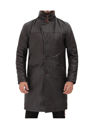 Dark gray coat with button details 