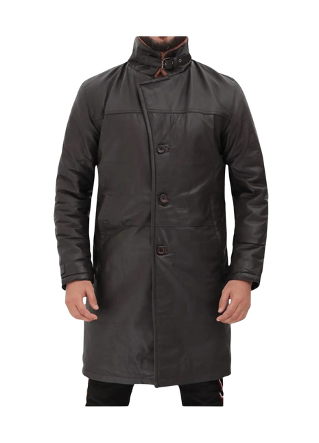 Dark gray coat with button details 