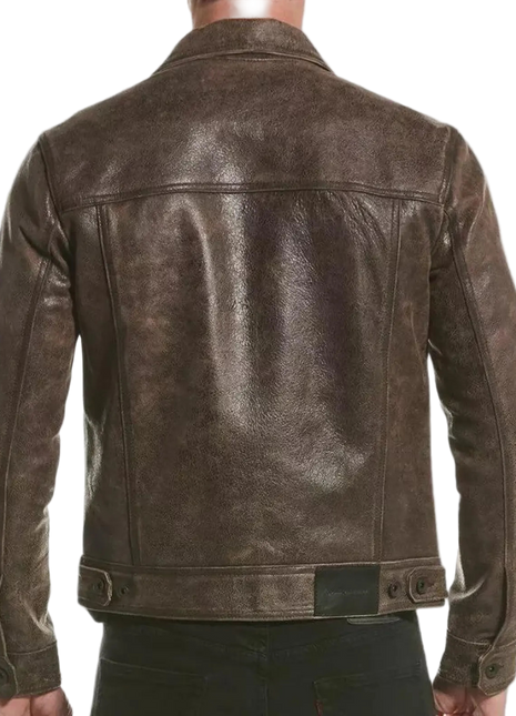 Brown leather jacket 