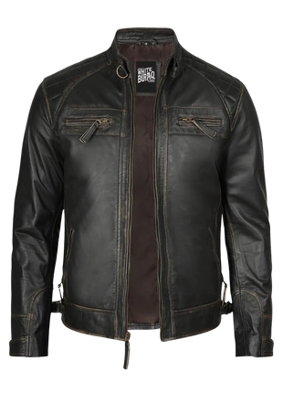 Black leather jacket 