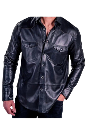 Black leather shirt 