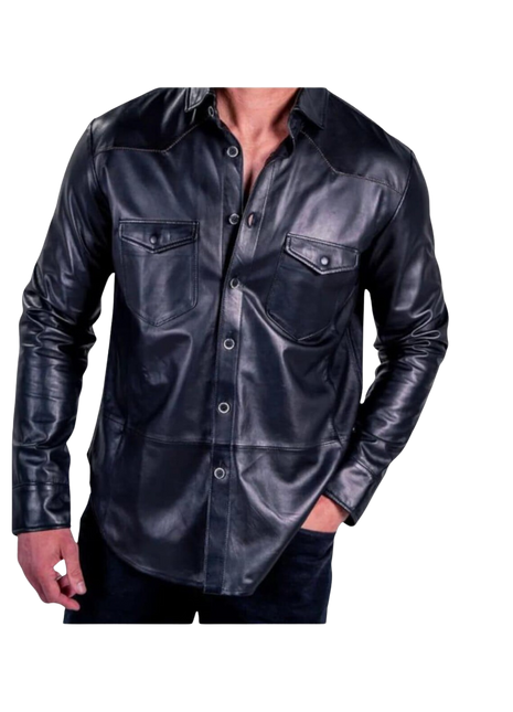 Black leather shirt 