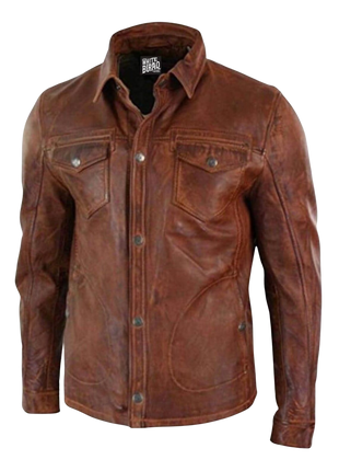 Brown leather jacket 