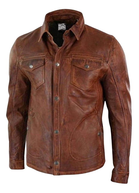 Brown leather jacket 