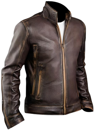 Brown leather jacket 