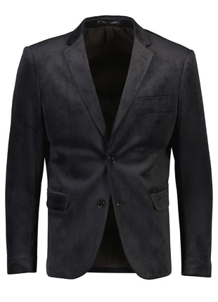 Men's Modern Fit Suede Sport Coat Blazer Black