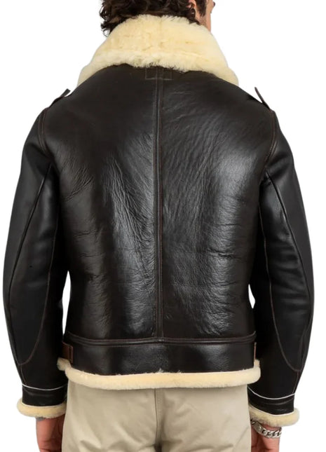 Henry Men's Real Brown B3 Sheepskin Flight Jacket