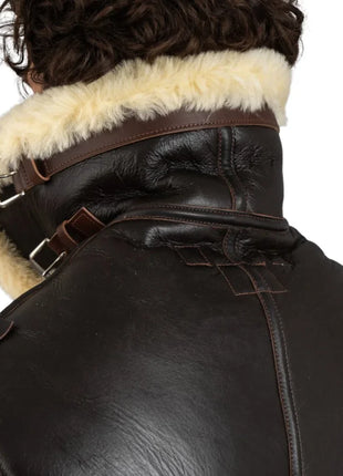 Henry Men's Real Brown B3 Sheepskin Flight Jacket