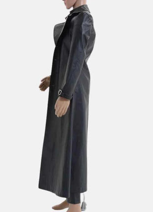 Albert Evil 5 Black Leather Trench Coat Mens