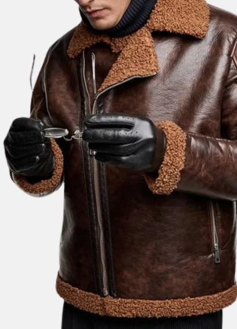 Ambrose Wrestling Brown Shearling Jacket
