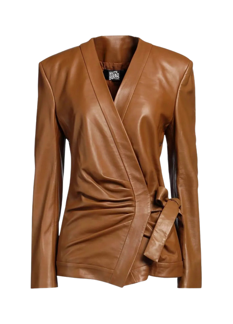 Brown leather jacket 