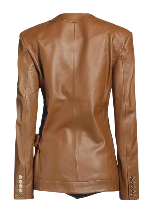 Brown leather jacket 