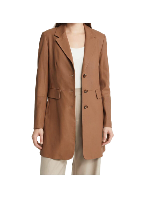 Brown coat worn by a person 