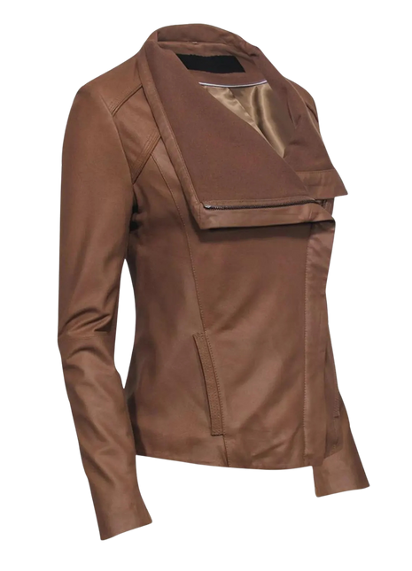 Brown leather jacket