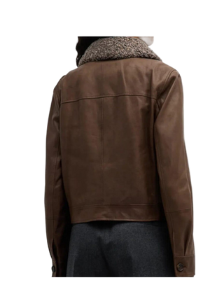 Brown jacket with fur collar 