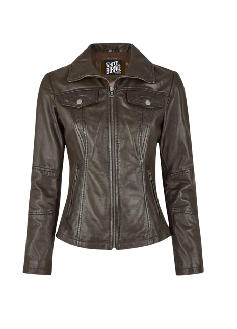 Brown leather jacket 