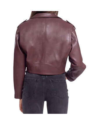 Brown leather jacket worn by a person 