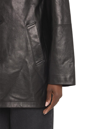 Women's Paneled Leather Jacket Tailored Luxury in Every Detail
