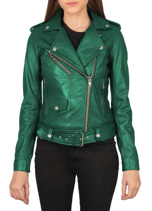 Women's Real Emerald Green Leather Jacket