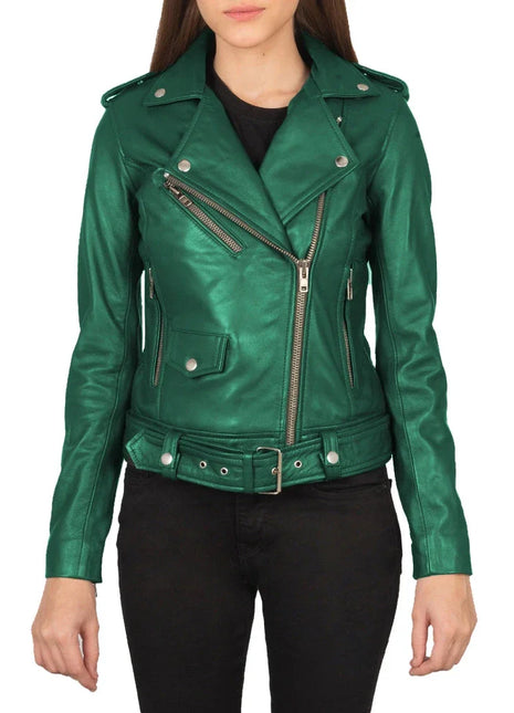 Women's Real Emerald Green Leather Jacket