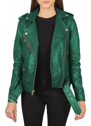 Women's Real Emerald Green Leather Jacket