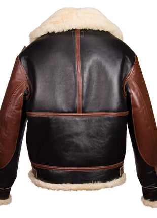 Mens USAAF Type B-3 Bomber Aviator Pilot Sheep Leather Flight Jacket