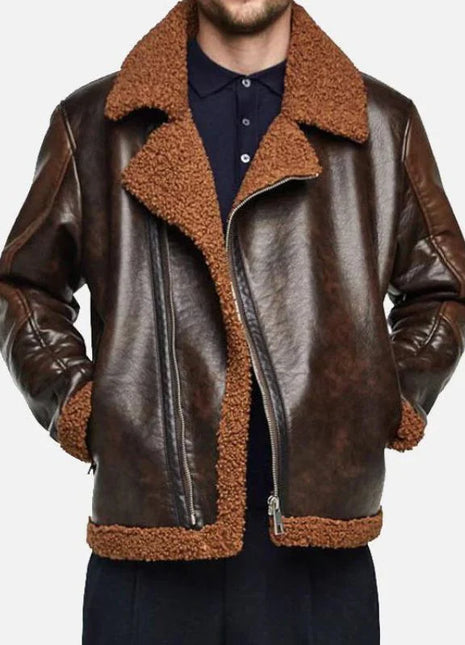 Ambrose Wrestling Brown Shearling Jacket