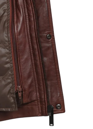 Men's Real Lambskin Leather Brown Car Coat
