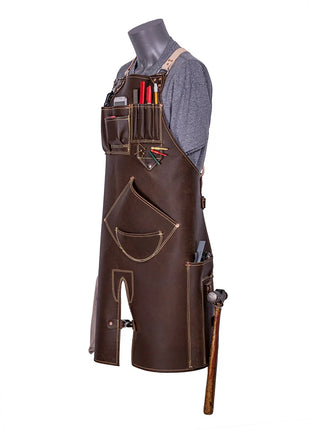 Blacksmith Leather Apron with Multiple Tool Pockets | Welders Leather Apron