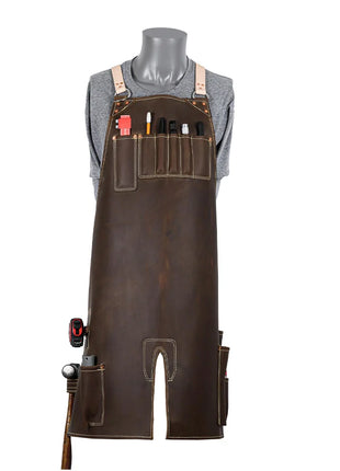 Blacksmith Leather Apron with Multiple Tool Pockets | Welders Leather Apron