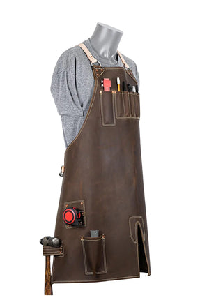 Blacksmith Leather Apron with Multiple Tool Pockets | Welders Leather Apron