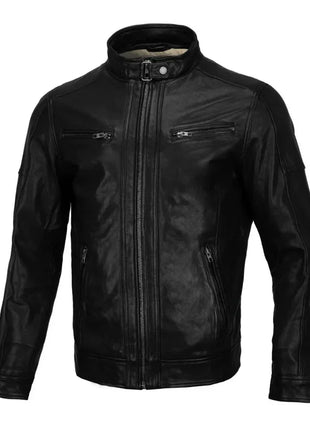 Men’s Real Lambskin Leather Jacket with Hood