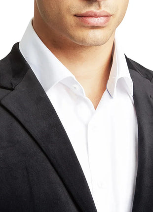 Men's Modern Fit Suede Sport Coat Blazer Black