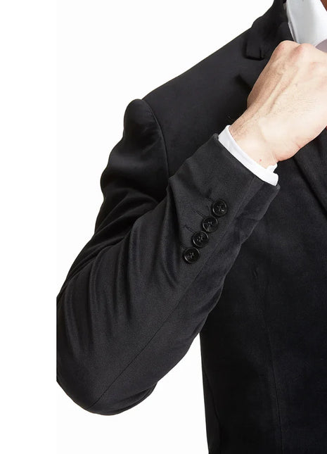 Men's Modern Fit Suede Sport Coat Blazer Black