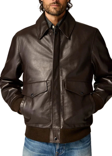 Men's Aviator A2 Vintage Brown Leather Bomber Jacket