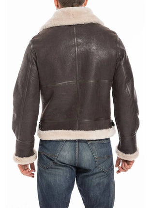 Sheepskin B3 Raf Men's Fur Shearling Bomber Brown Aviator Jacket