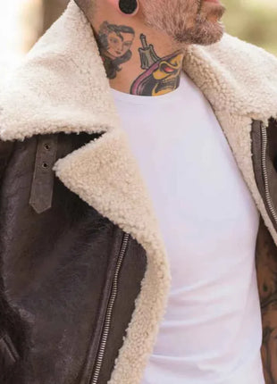 Rocky IV Sylvester Bomber Shearling Leather Jacket