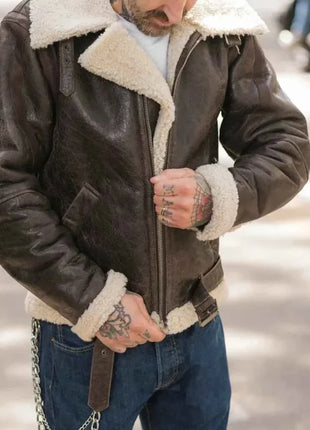 Rocky IV Sylvester Bomber Shearling Leather Jacket