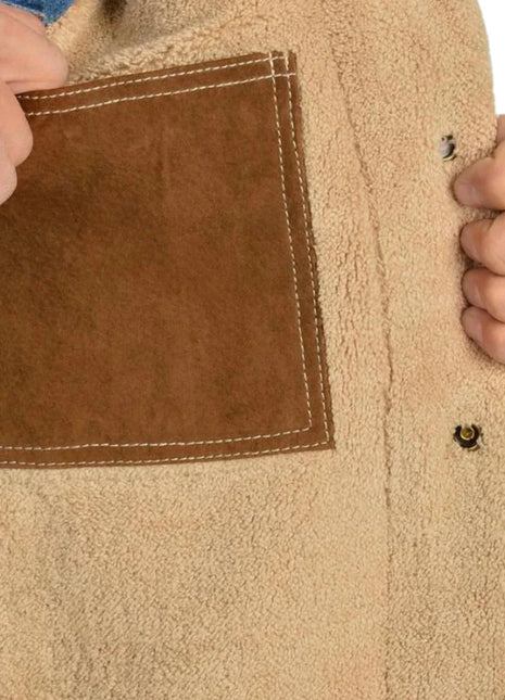 Men's Sherpa Lined Boar Suede Brown Jacket